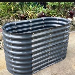4’ Metal Raised Garden Bed, Oval Shape: 47.25”W x 23.25”D x 26.75”H
