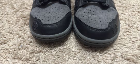 Black Low-Top Sneakers with Perforated Toe
