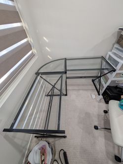 Glass L-Shaped Desk