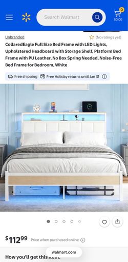 NEW Full Size Bed Frame with LED Lights