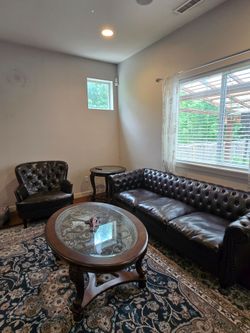 Living room  3 seater sofa with 1 chair+side table +center table