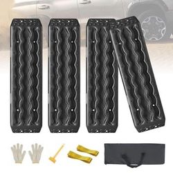 LILYPELLE Off Road Traction Boards, 4PCS Recovery Tracks Traction Mat for 4x4 Vehicle Truck SUV Car Offroad Sand Snow Mud Emergency Tire Traction Pads