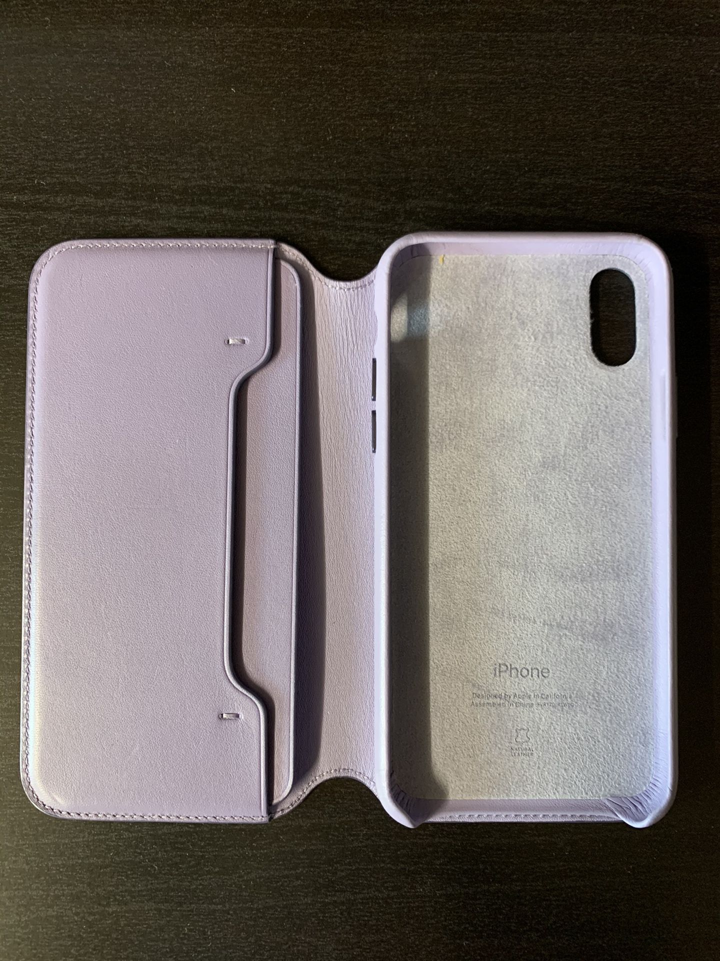 Apple iPhone XS Leather Folio Case - Lilac