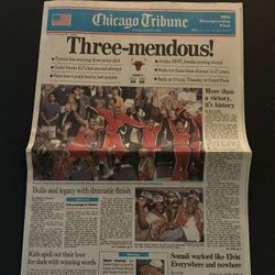 Chicago Tribune Chicago Bulls 3-Peat Newspaper
