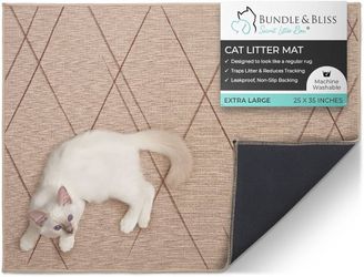 Bundle & Bliss Cat Litter Trapping Mat, 35x25, Less Waste, Traps Mess from Box for Cleaner Floors, Stays in Place for Cats, Soft on Kitty Paws, Easy C