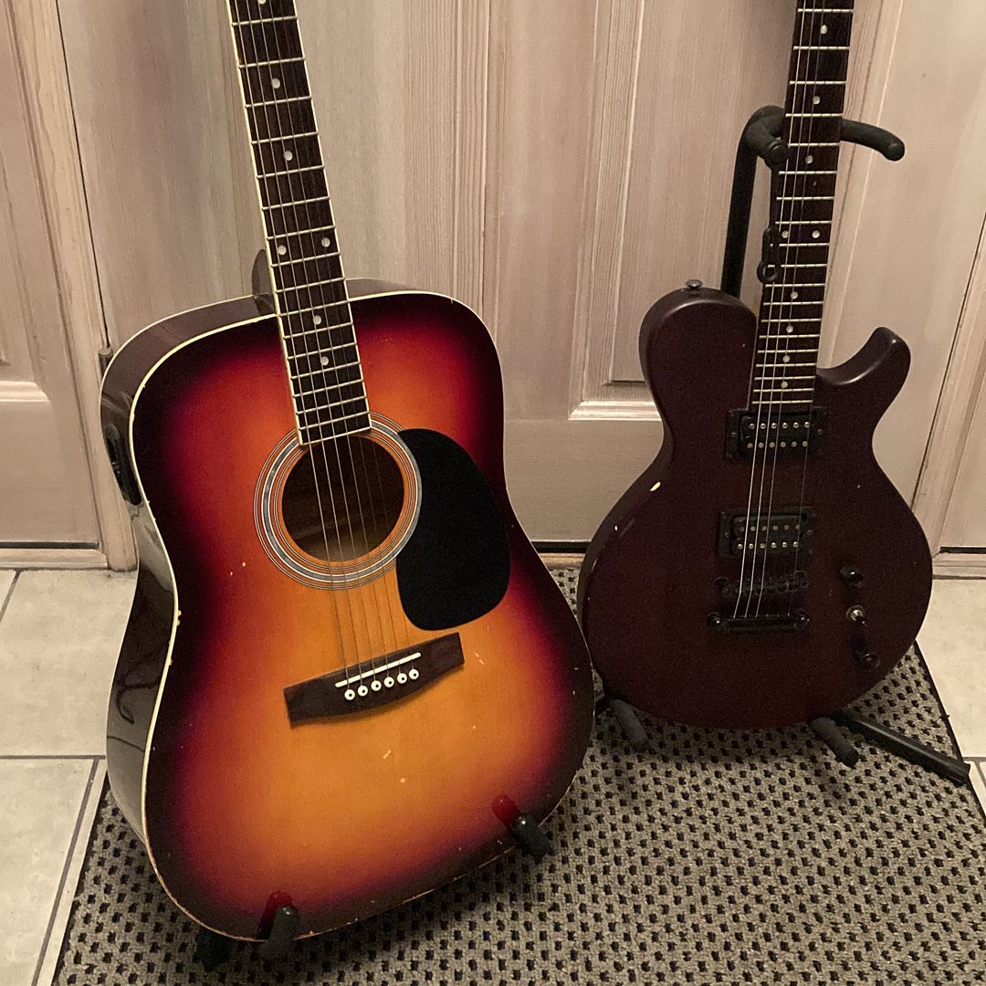 2 Guitars Acoustic-Electric & Electric - Offers