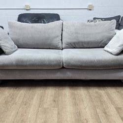 Modern Grey Corduroy Couch