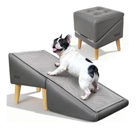 Dog Ramp Ottoman with Wood Frame for Pets New, Open Box