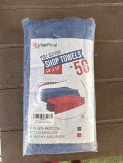 Shop Towels 50-Pack, 14"x14" Blue (New)