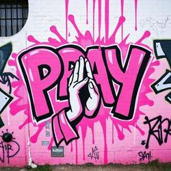 Pray Graffiti Wall Art Set – 2-Piece 8.5x11 Premium Cardstock Print Collection