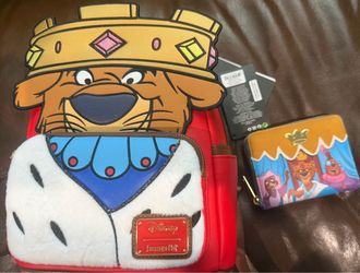 Loungefly Disney Robin Hood Prince John Mini Backpack & Wallet Set