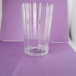 Vera Wang Clear Pleated Oval Shape Flower Vase