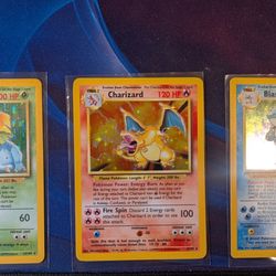 Charizard 4/102, Blastoise 2/102, Venusaur 15/103 Pokemon Base Set (Big 3) Holo
