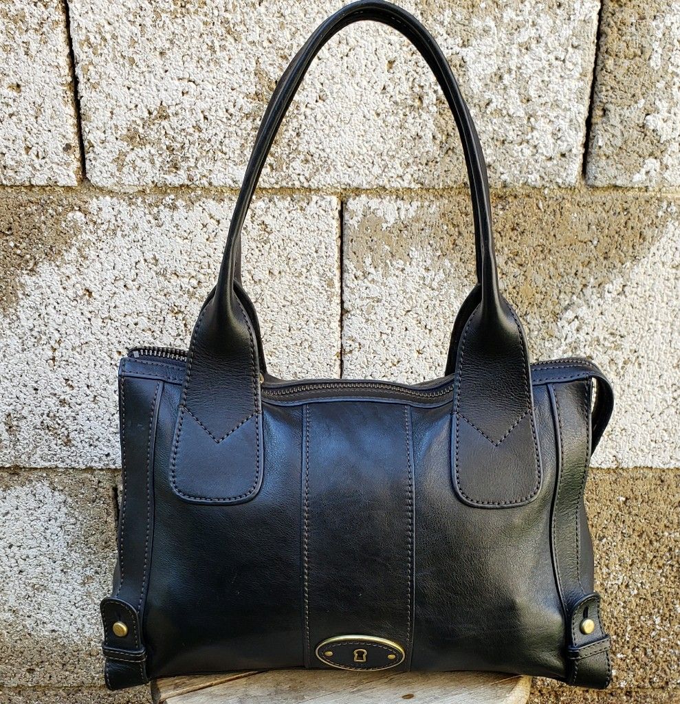 FOSSIL Leather Satchel Purse Handbag