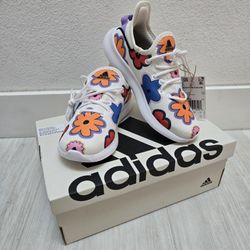 NEW 🌸Adidas Kids Cloudfoam Pure SPW Flowers IE4964 Size 1 Running Shoes