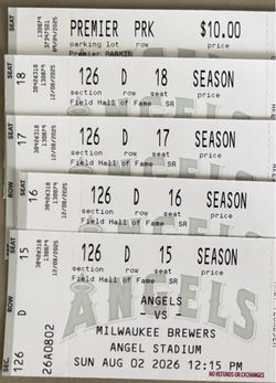 Angels Tickets - Great Seats - Aug 2nd