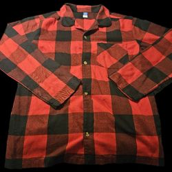 Old Navy Kids Red and Black Plaid Button Down Shirt