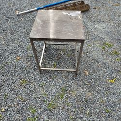 Brass And Marble Night Stand/End Table