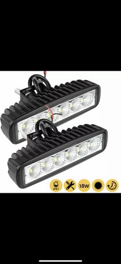 2PCS 18w 6 LED Car Work Light DRL Spotlight High Bright Waterproof Auto Offroad SUV Truck Headlights Driving Lamp 12V 24V 6000K
