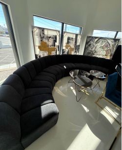 Curved Sectional Sofa in Black or Beige Message For Full price
