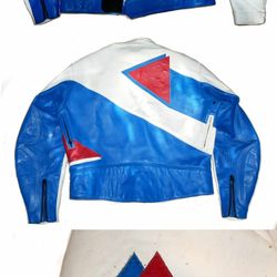 Vanson Men’s Motorcycle Leather Jacket Size 44