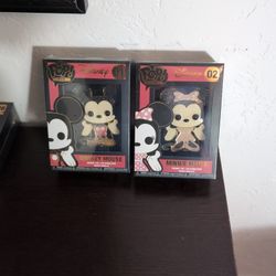 Disney Mickey And Minnie Mouse Funko Glitter Pins 