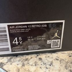 Black And Wolf Grey Air Jordan 12