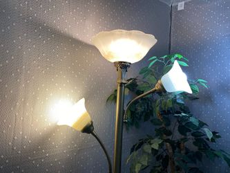 Vintage Ornate Brass 3 Arm Articulating Floor Lamp