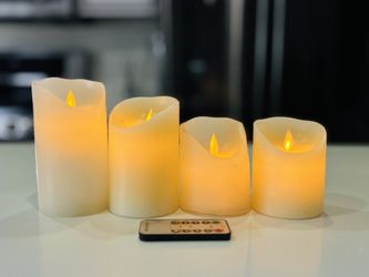Set of 4 Flameless LED Candles with Remote