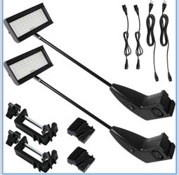 Trade Show Lights LED Display and Exhibit Arm Lighting, Connectable Tradeshow Lights Included Clamps, Mounting Brackets, Power Cables, Connect Cables 