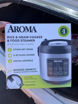 Aroma 5-Qt Rice & Grain Cooker Food Steamer