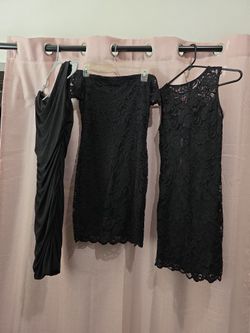 3 Black Elegant Dresses Size Medium
