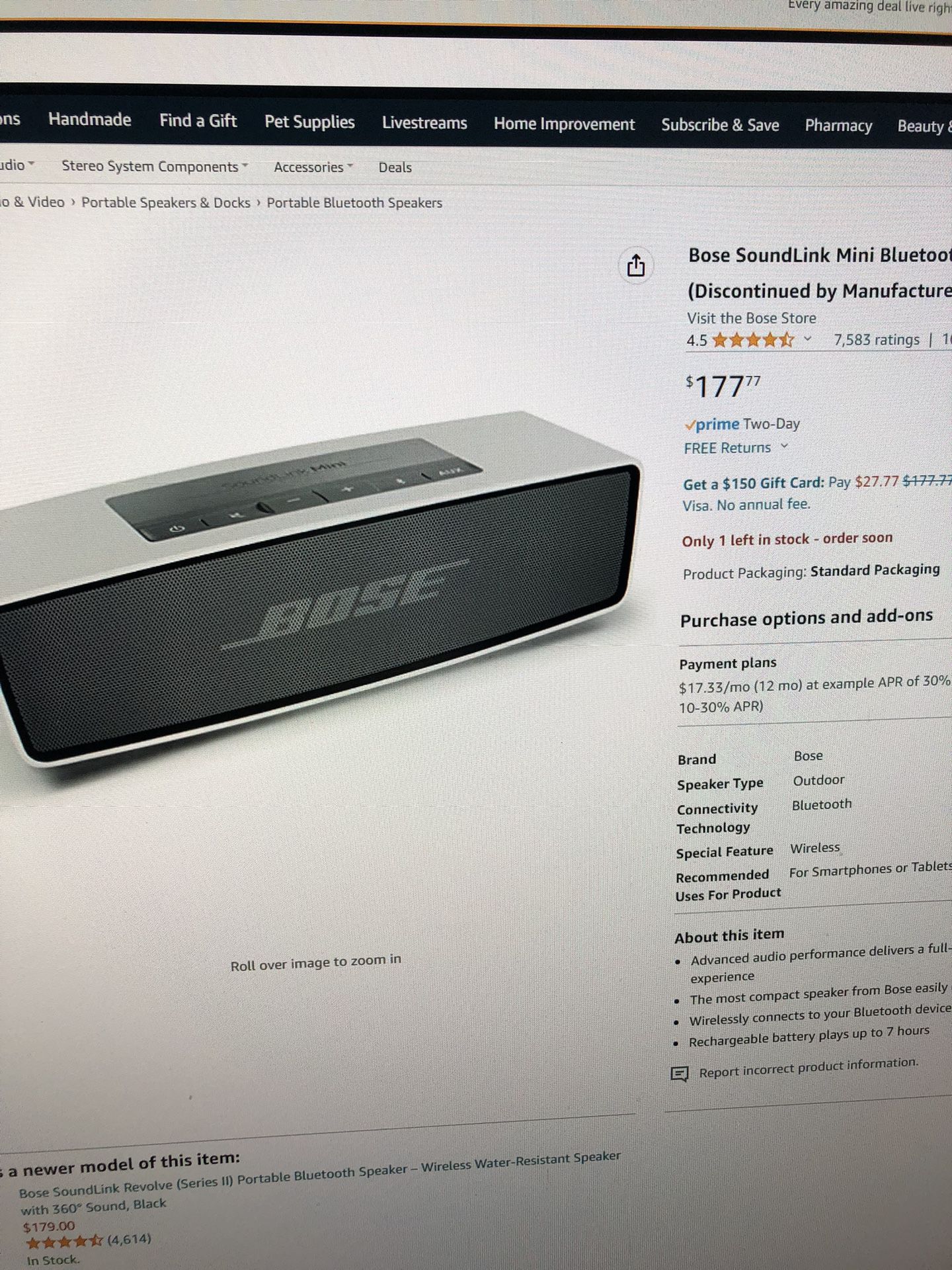 Bose SoundLink Mini Bluetooth Speaker (Discontinued by Manufacturer)
