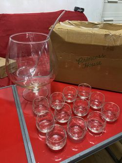 Princess House Ponchera Copa Grande Y 12 Vasitos 