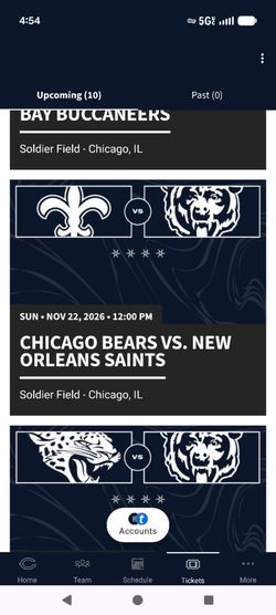 2 tickets  Bears vs. Saints Sun Nov 22.