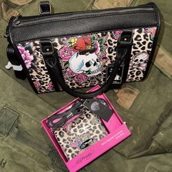 edhardy leopard 2 bag set  