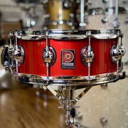 Premier 5.5x14 Genista Birch Snare Drum - Red Lacquer