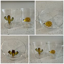 Cute Cactus & Hedgehog Cup Set