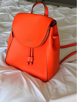 Kate Spade Orange Leather Backpack