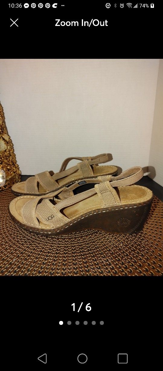 UGG Wedge Sandals Size 8W