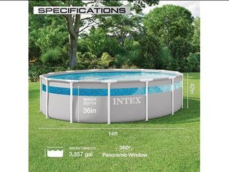 Brand New INTEX 14ft x 42in Clearview Prism Frame Premium Pool Set
