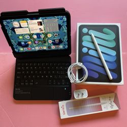 Apple ipad Mini 6th Generation (2021 model) 256GB With Box, keyboard, pencil & Accessories 