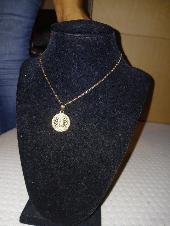 Virgin Marry Gold Shower Necklace