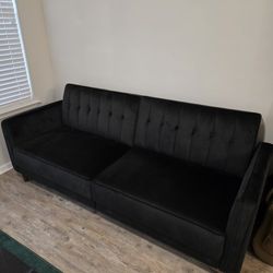 Black Velvet Convertible Futon