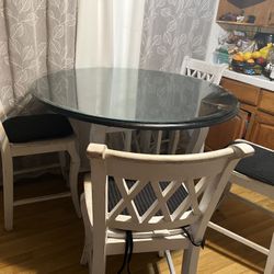 White 4 Chair Dining Set