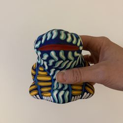 Colorful Handcrafted Terra Cotta Frog Figurine