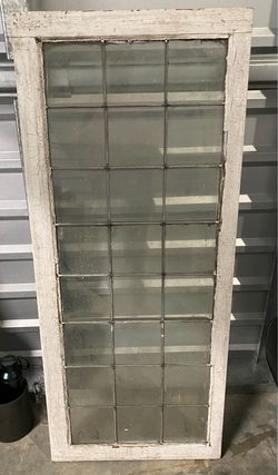 Multi-Pane Window Antique, Reclaimed Wood w/ Clear Glass, White