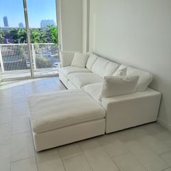 New White Sectional Cloud Couch Sofa