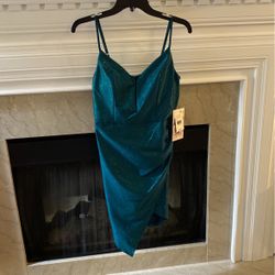 Emerald Green Sparkle Dress. Size Large. NEW WITH TAGS ON