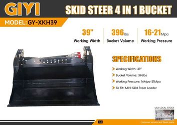 Mini Skid Steer 4 In 1 Multipurpose Hydraulic Bucket